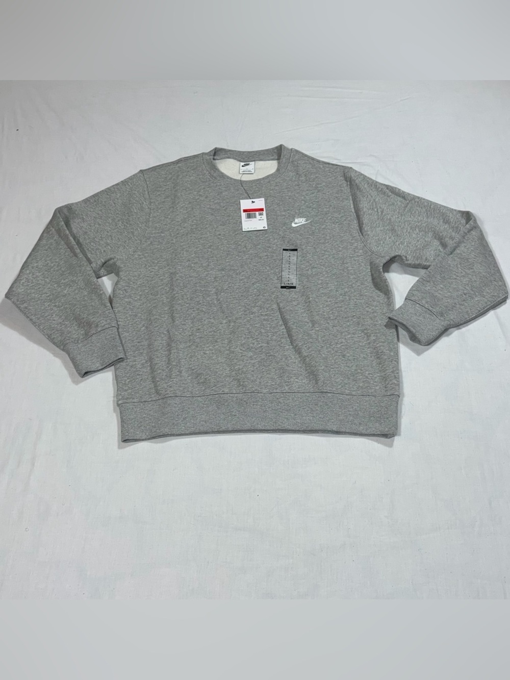 Nike Sportswear Club Fleece Crewneck Sweatshirt Gray Heather Mens NWT BV2662-063